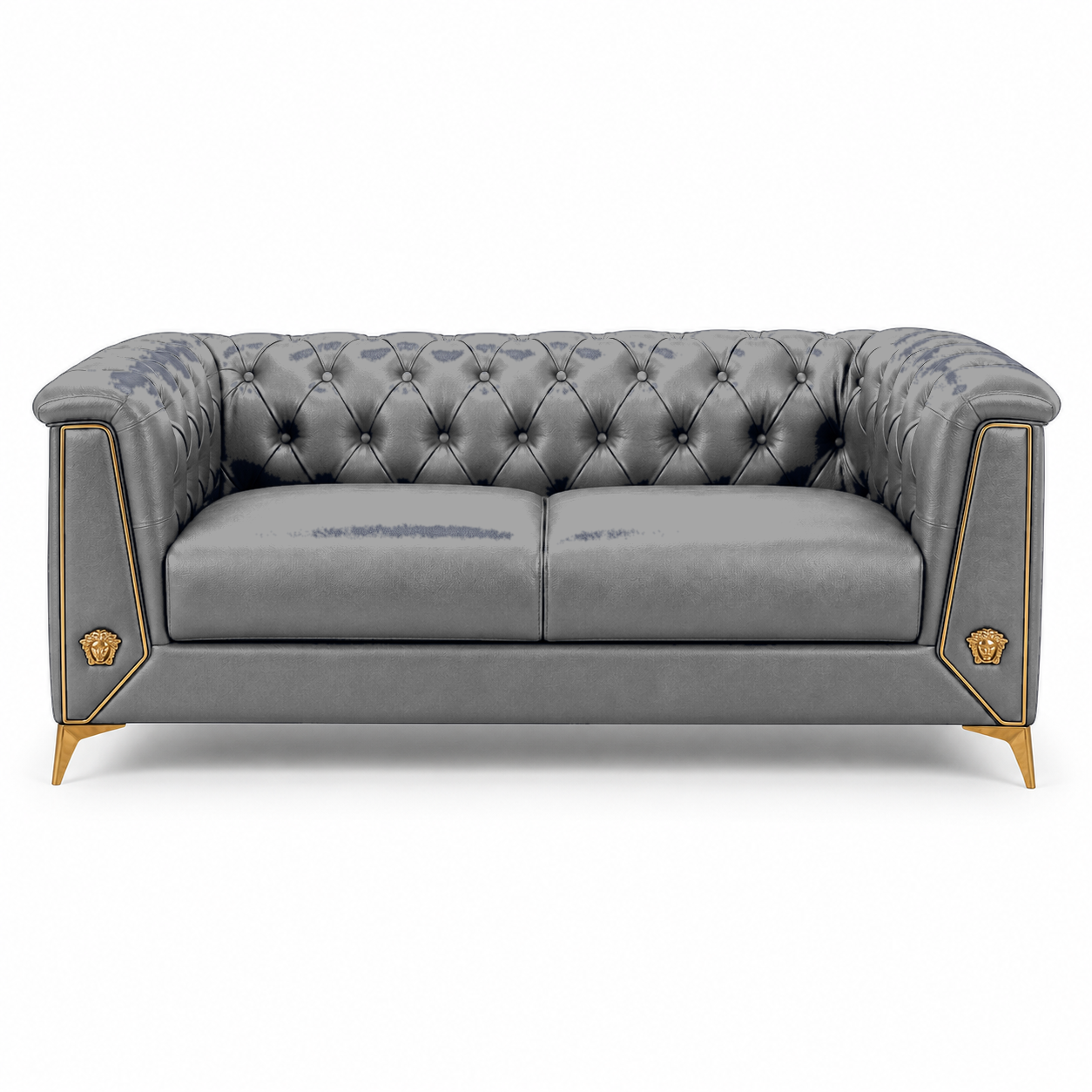 Zinnia 3+2+1 Sofa Set, 2 seater, grey, studio view