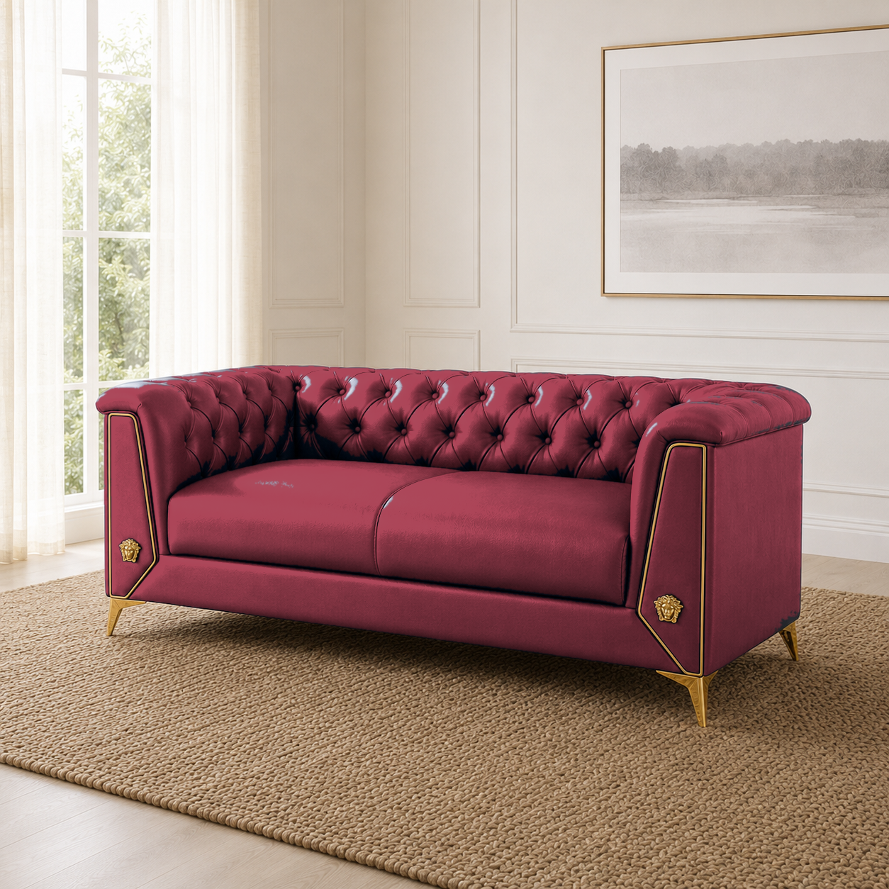 Zinnia 3+2+1 Sofa Set, 2 seater, red, room view