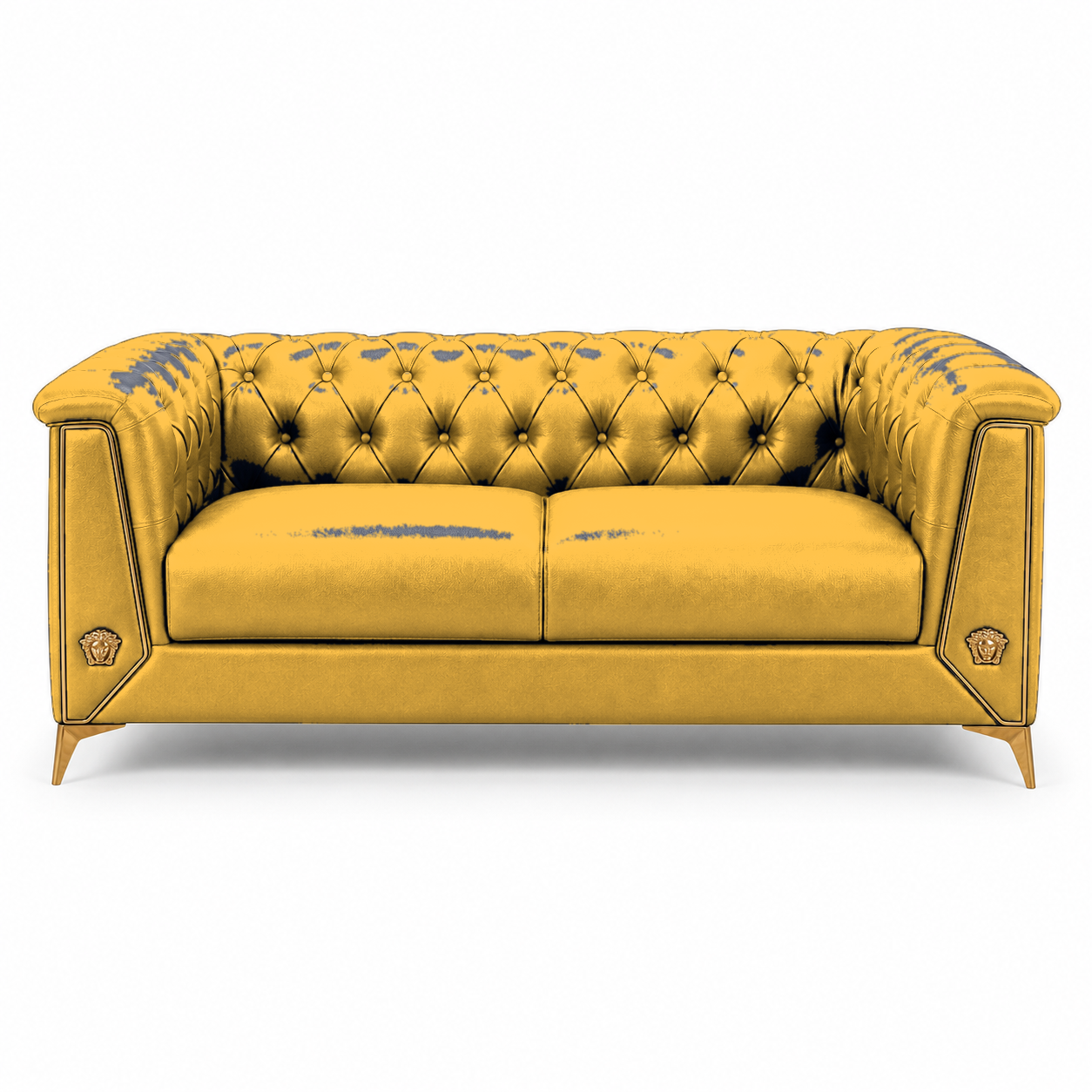 Zinnia 3+2+1 Sofa Set, 2 seater, yellow, studio view