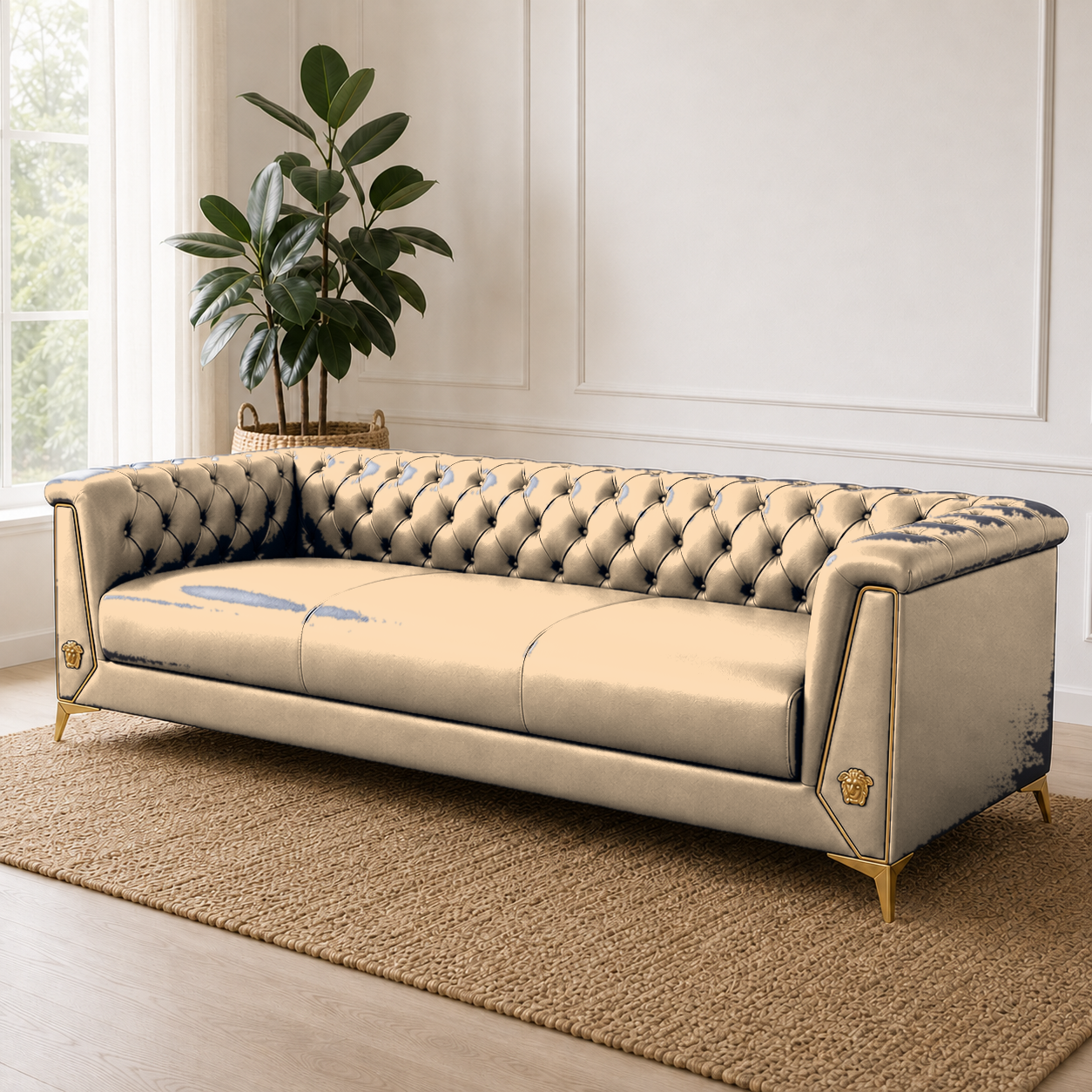Zinnia 3+2+1 Sofa Set, 3 seater, beige, room view