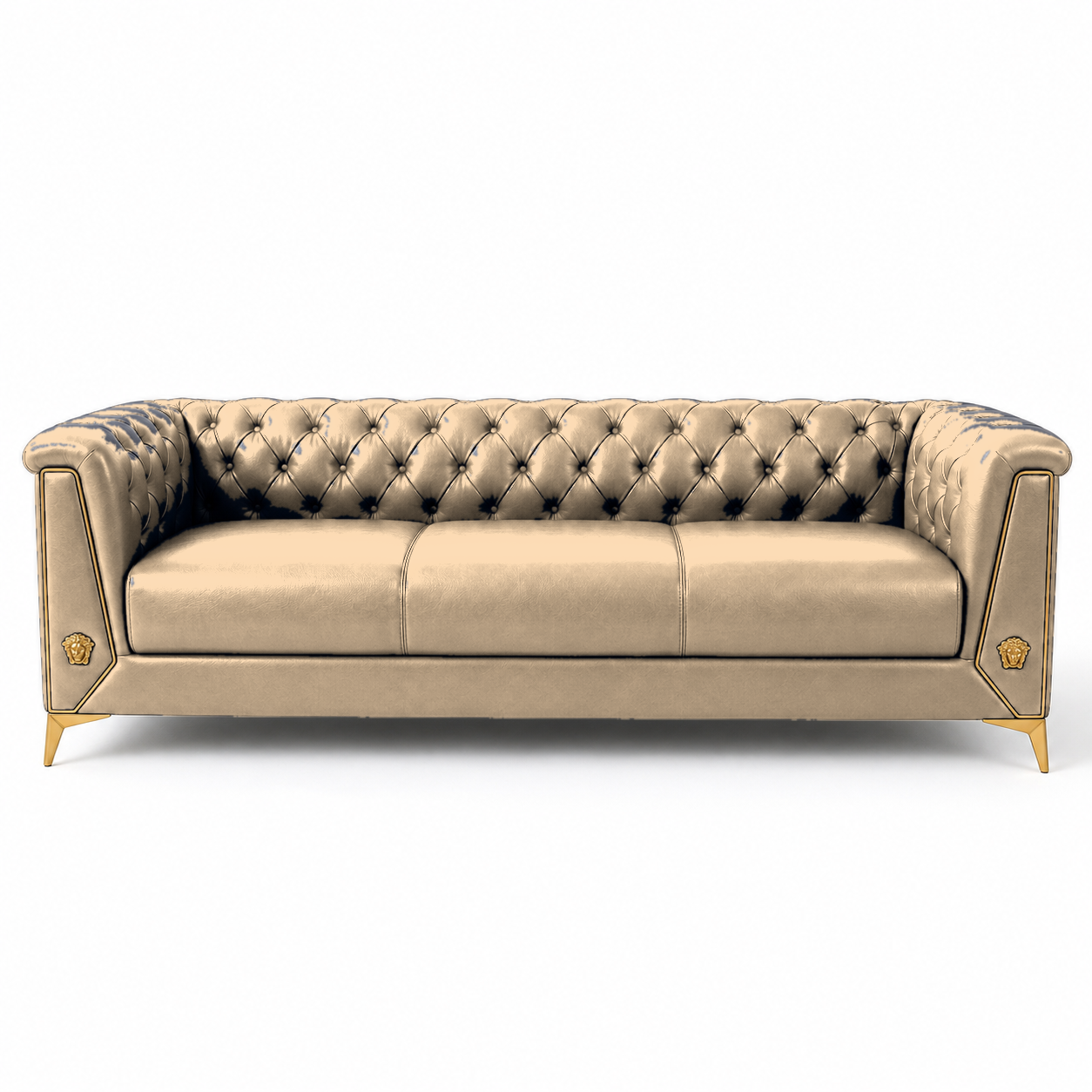 Zinnia 3+2+1 Sofa Set, 3 seater, beige, studio view
