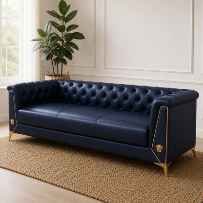 Zinnia 3+2+1 Sofa Set, 3 seater, blue, detail view