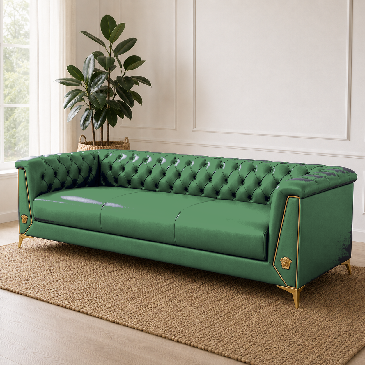 Zinnia 3+2+1 Sofa Set, 3 seater, green, room view