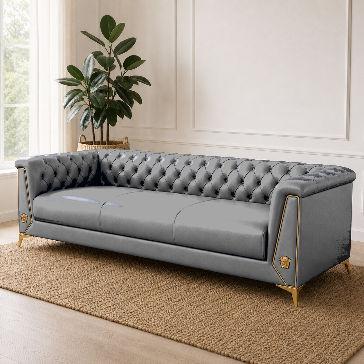 Zinnia 3+2+1 Sofa Set, 3 seater, grey, room view