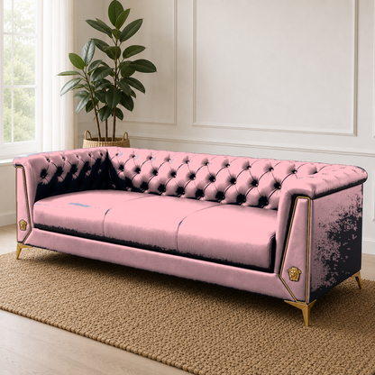 Zinnia 3+2+1 Sofa Set, 3 seater, pink, detail view