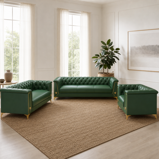 Zinnia - 3+2+1 Sofa Set, complete 3+2+1 sofa set in an editorial living room