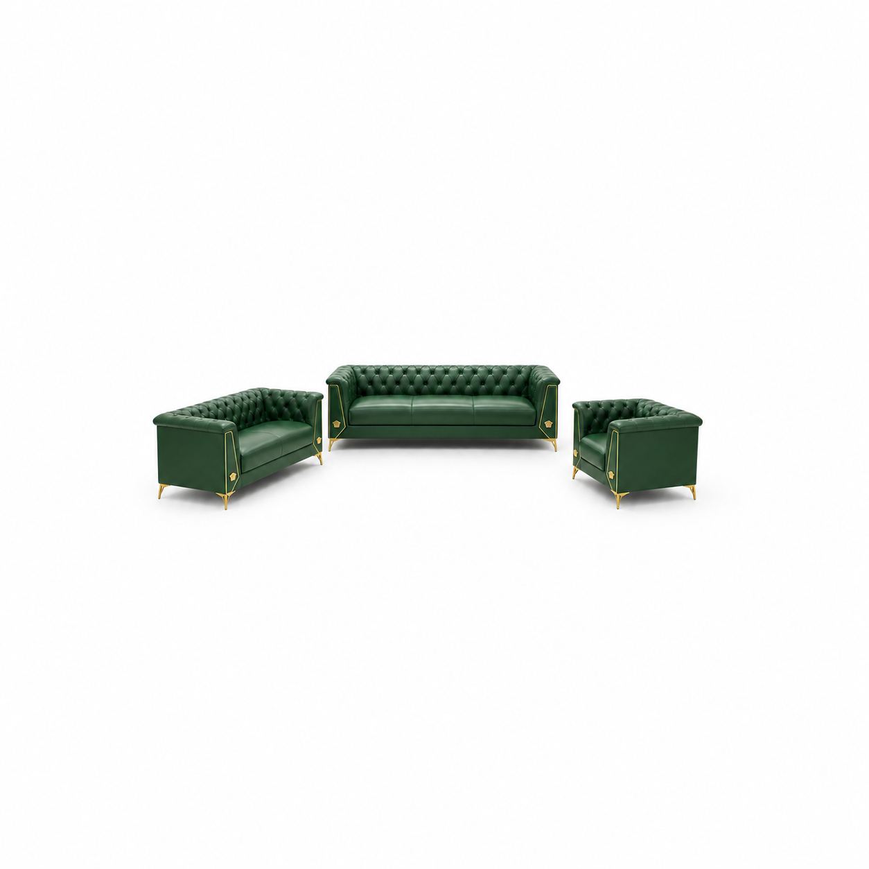 Zinnia - 3+2+1 Sofa Set, complete 3+2+1 sofa set front studio view