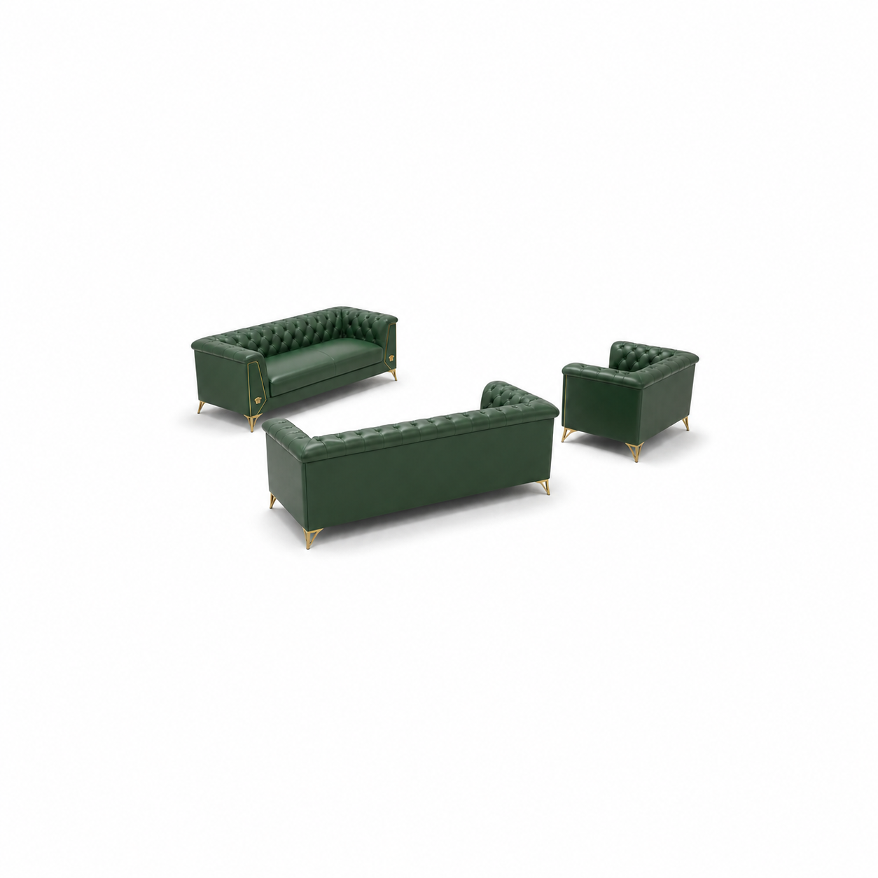 Zinnia - 3+2+1 Sofa Set, complete 3+2+1 sofa set side studio view