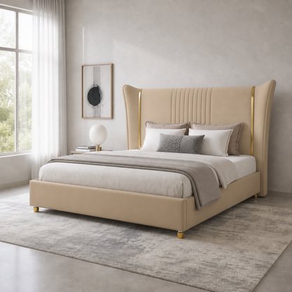 Zivy Bed Beige lifestyle view