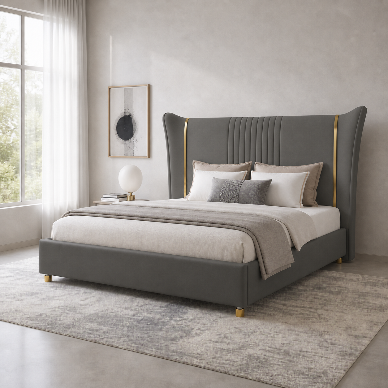 Zivy Bed Grey lifestyle view