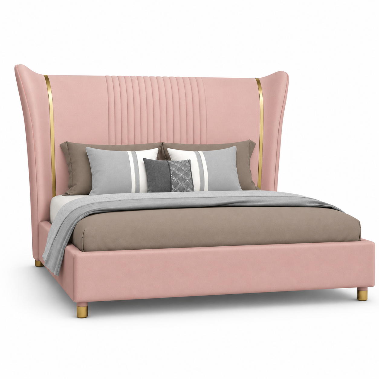 Zivy Bed Pink plain white background view
