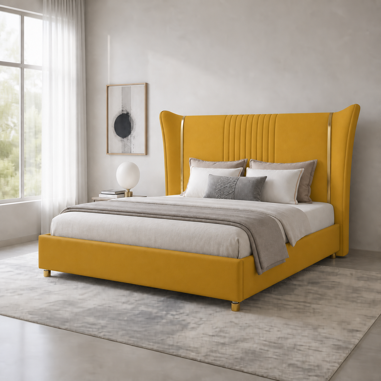 Zivy Bed Yellow lifestyle view