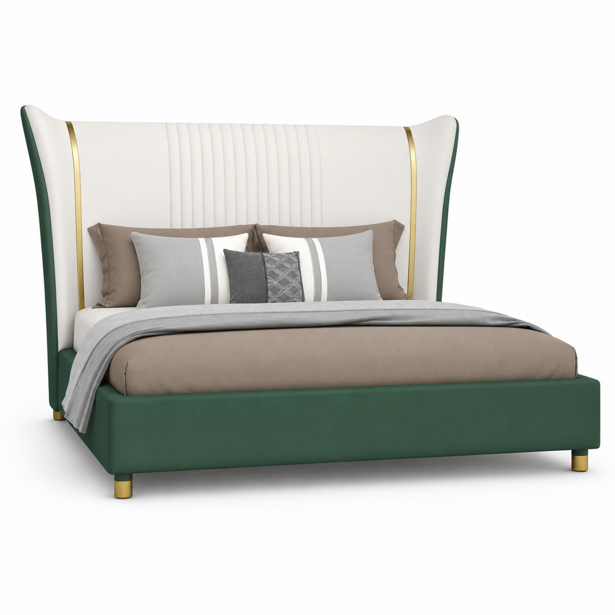 Zivy Bed, complete front three-quarter studio bed view