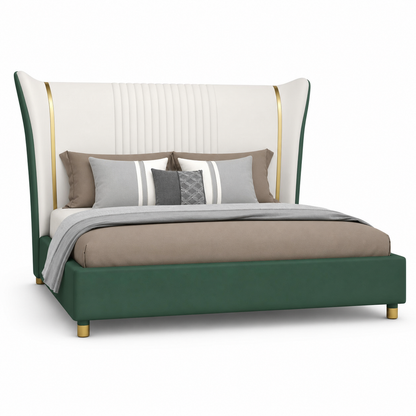 Zivy Bed, complete front three-quarter studio bed view