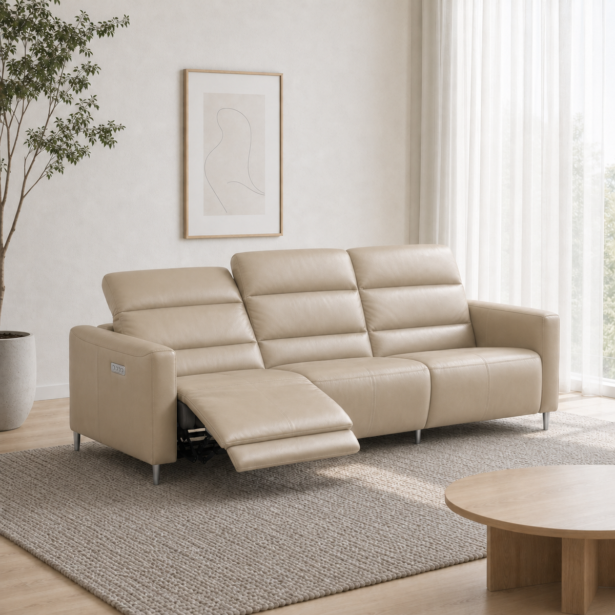 Zodiac Recliner 3 seater beige 01 main