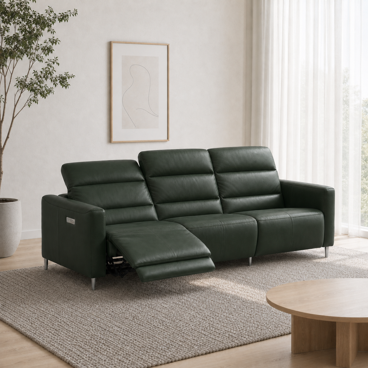 Zodiac Recliner 3 seater green 01 main