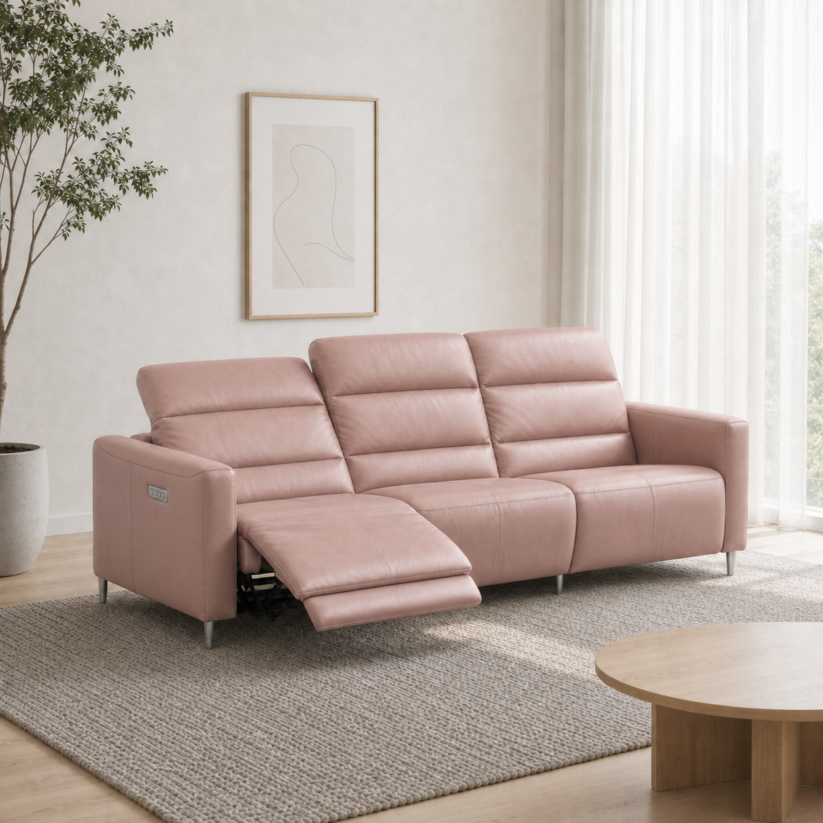 Zodiac Recliner 3 seater pink 01 main