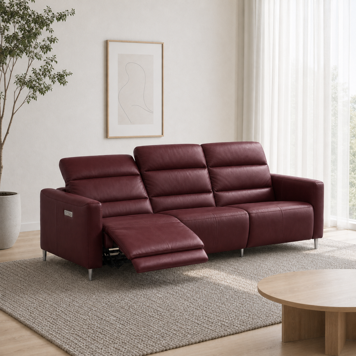 Zodiac Recliner 3 seater red 01 main