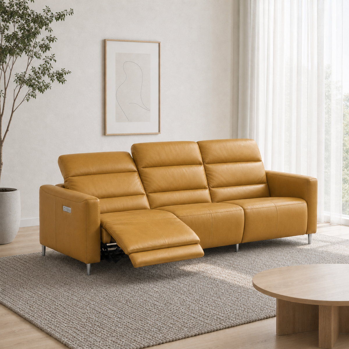 Zodiac Recliner 3 seater yellow 01 main